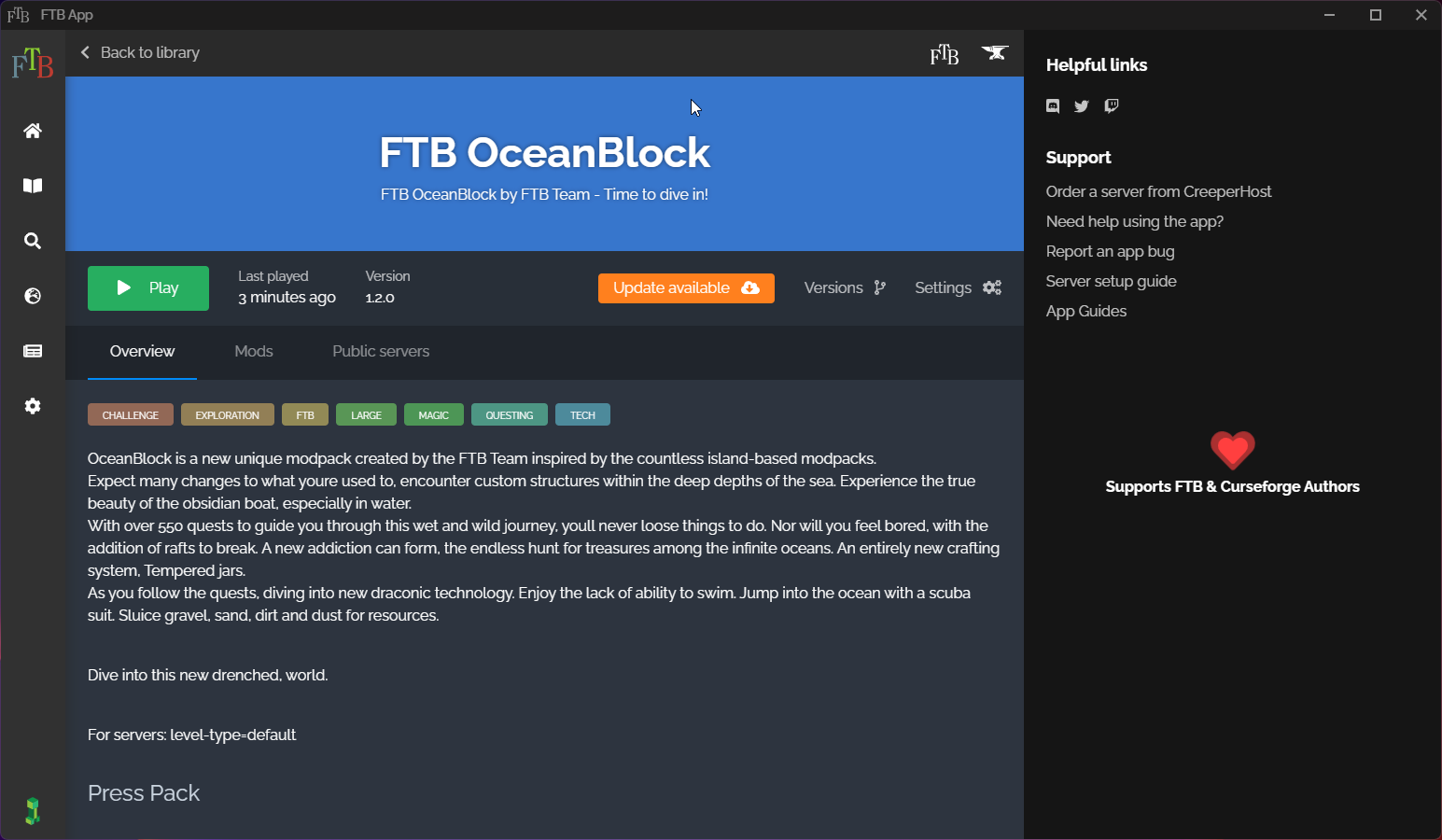 FTBA Modpack Installed